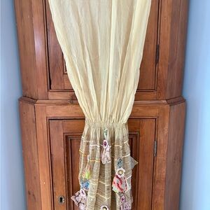 Bohemian Yellow Scarf with Colorful Accents